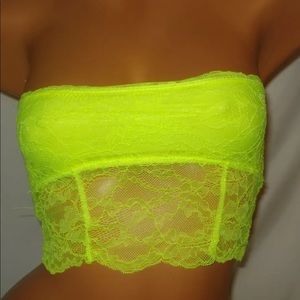 Bongo women’s bandeau top lace yellow bra New NWT